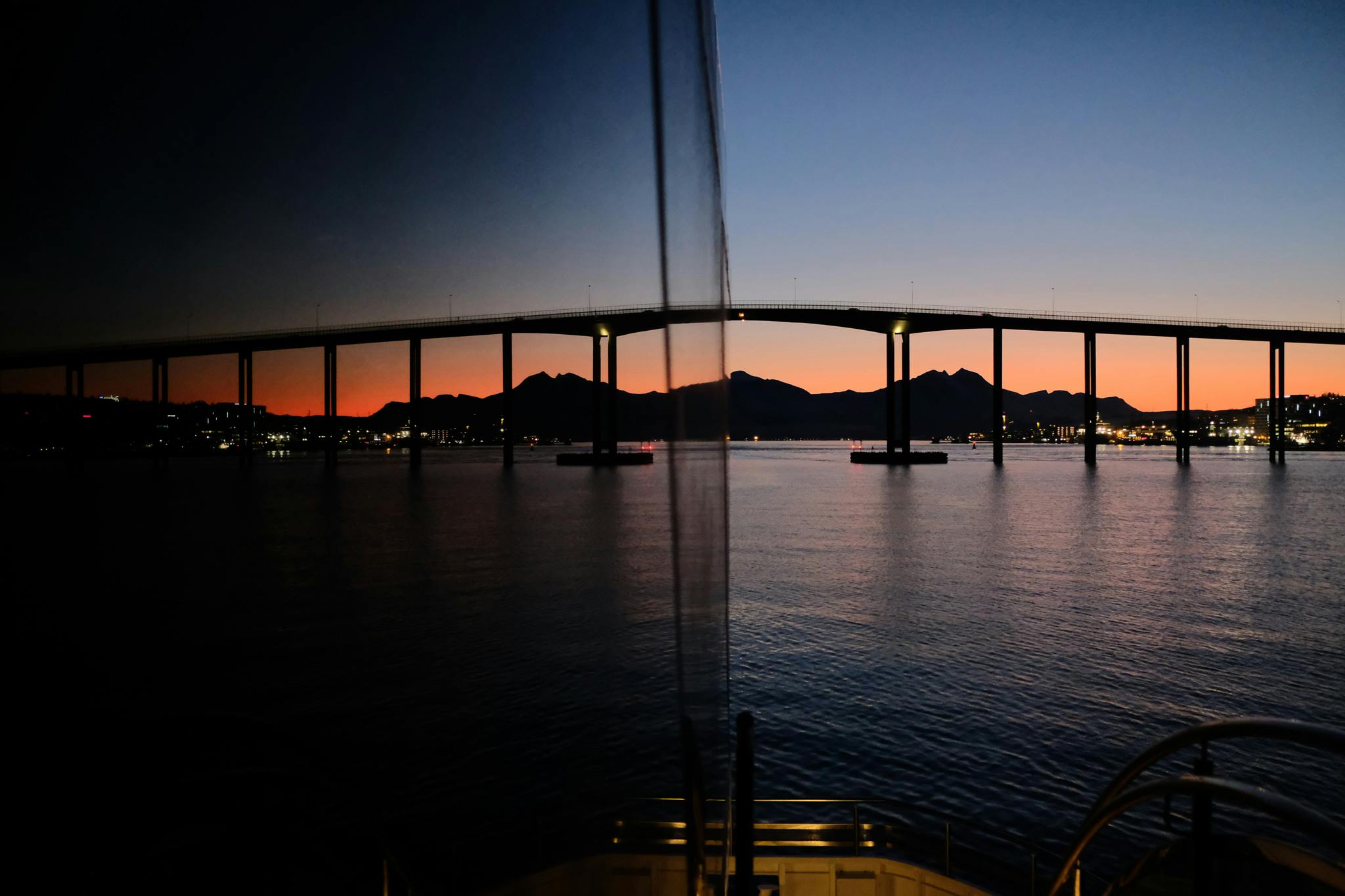 Return from whale watching in Tromso in the polarnight